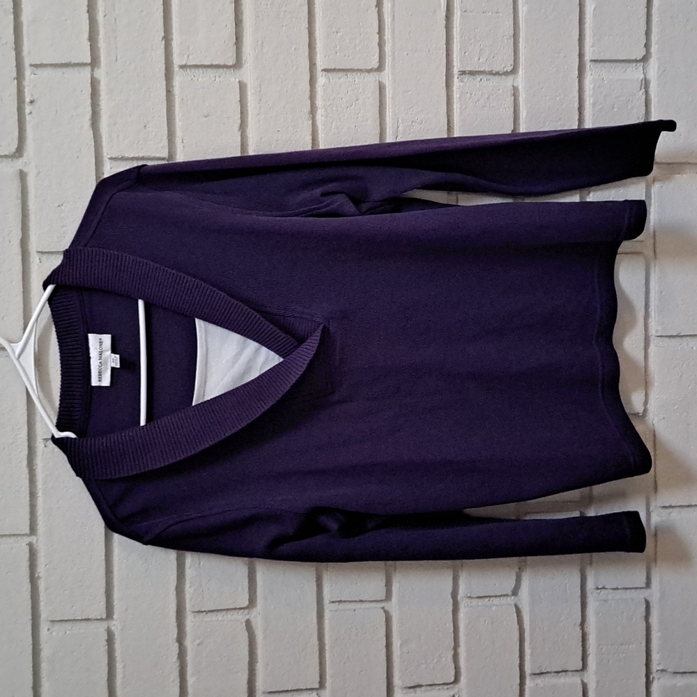 Rebecca Malone Purple/White Long Sleeve Top